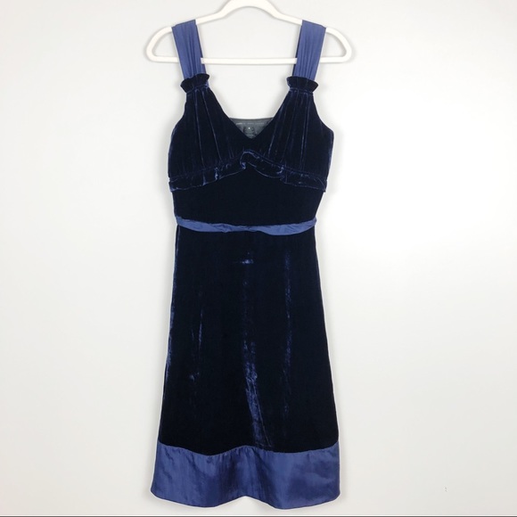 Marc By Marc Jacobs Dresses & Skirts - Marc by Marc Jacobs Navy Blue Velvet Silk Dress